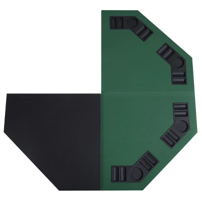 Costway 48" Green Octagon 8 Player Four Fold Folding Poker Table Top & Carrying Case 6 Costway 48" Green Octagon 8 Player Four Fold Folding Poker Table Top & Carrying Case - Image 4