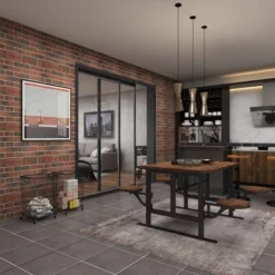 Square Industrial Metal Storage Cart Black CosmoLiving By Cosmopolitan -Restaurant Furniture Store GUEST b16b07f2 c83e 44d5 925f e05802a29734