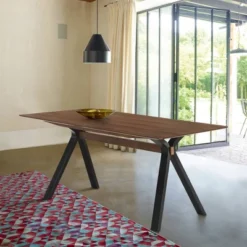 63" Laredo Mid-Century Modern Dining Table Walnut - Armen Living -Restaurant Furniture Store GUEST b1987f35 a1b8 4eb8 ae13 b21042e72dcc