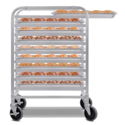 Costway 10 Sheet Aluminum Bakery Rack Silver Commercial Cookie Bun Pan Kitchen W/Wheel -Restaurant Furniture Store GUEST b19a012a c544 4b10 8806 bdeec8f35f2a