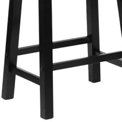 PJ Wood Classic Saddle-Seat 24" Tall Kitchen Counter Stools For Homes, Dining Spaces, And Bars W/Backless Seats, 4 Square Legs, Black (Set Of 6) -Restaurant Furniture Store GUEST b1c013a7 c737 4cc2 8660 462cd3155cea