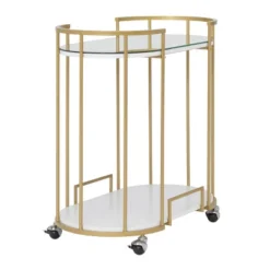 Pavillion 2 Tier Oval Bar Serving Cart Shelves With Glass Mirror Gold - Studio Designs 17 Pavillion 2 Tier Oval Bar Serving Cart Shelves With Glass Mirror Gold - Studio Designs -Restaurant Furniture Store GUEST b2db40e7 72bd 41ed 8b04 0d04d3fb1d44