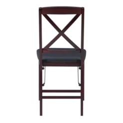 Set Of 2 Triena X Back Folding Chair Upholstered Seat Espresso - Linon -Restaurant Furniture Store GUEST b2dc36cb cf97 414b 8065 46605d2c7819