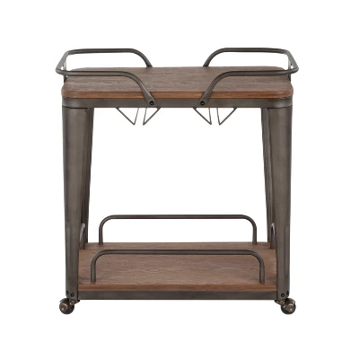 Oregon Industrial Bar Cart Antique - LumiSource 7 Oregon Industrial Bar Cart Antique - LumiSource - Image 5