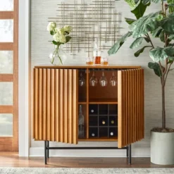 Luc Mid-Century Bar Cabinet Oak - Lifestorey