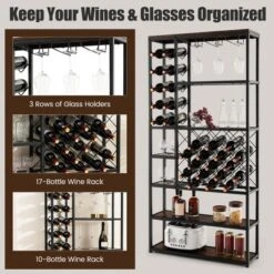 Costway Industrial Wine Rack Multi-purpose Freestanding Bakers Rack With Glass Holder 15 Costway Industrial Wine Rack Multi-purpose Freestanding Bakers Rack With Glass Holder -Restaurant Furniture Store GUEST b41b9980 ec0b 4887 a8be bd9d911fda88