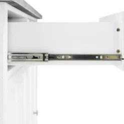 Avery Kitchen Island/Cart Distressed White/White Marble - Crosley -Restaurant Furniture Store GUEST b50dce41 ec55 4731 a9f2 9f969afbf385