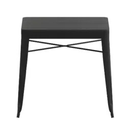 Merrick Lane 31.5" Square Indoor/Outdoor Black Steel Patio Dining Table For 4 With Black Poly Resin Slatted Top -Restaurant Furniture Store GUEST b5242f82 1618 48fb 83d5 21677ffe660d