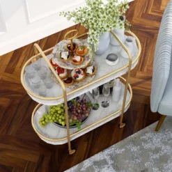 Madronas Serving Carts With Faux Marble Gold Coating/White - MiBasics -Restaurant Furniture Store GUEST b6646d3c eb9f 4282 ac54 981179f33bb8
