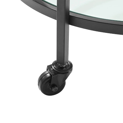Bailey Round Bar Cart Matte Black - Crosley 9 Bailey Round Bar Cart Matte Black - Crosley - Image 7