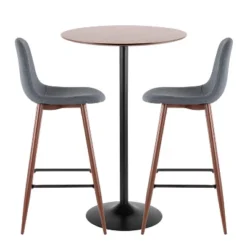3pc Pebble Mid-Century Modern Dining Set - LumiSource