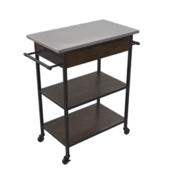 Reida Industrial Kitchen Cart Brown - Room & Joy -Restaurant Furniture Store GUEST b9059006 37c9 4226 8989 6e80d4324b42