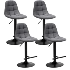 Costway Adjustable Bar Stools Swivel Counter Height Linen Chairs With Back Gray -Restaurant Furniture Store GUEST b9b0bc53 13ab 4339 b3eb a7f9afdbc624