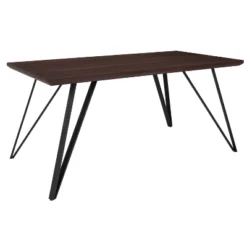 Merrick Lane Rectangular Dining Table - Wood Finish Kitchen Table With Retro Hairpin Legs -Restaurant Furniture Store GUEST ba2fac37 fbff 4479 b474 4a347d4c351e