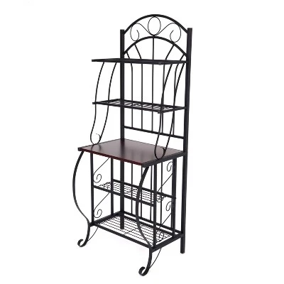 Valencia Baker Rack Storage Unit Metal/Black - Boraam Industries 3 Valencia Baker Rack Storage Unit Metal/Black - Boraam Industries