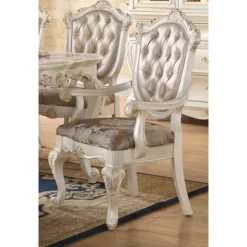 Set Of 2 Chantelle Arm Dining Chair Pearl White/Rose Gold - Acme Furniture -Restaurant Furniture Store GUEST bb1f15d0 d3de 48d1 8ced d08c276678ea
