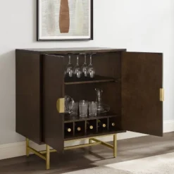Blair Bar Cabinet Dark Brown/Gold - Crosley -Restaurant Furniture Store GUEST bb854652 daf7 4845 a69a 9f911df6dca7