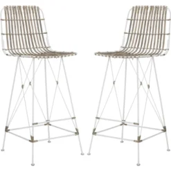 Minerva Wicker Bar Stool (Set Of 2) - Safavieh -Restaurant Furniture Store GUEST bbd59186 b591 45a1 99a6 872b17d48758