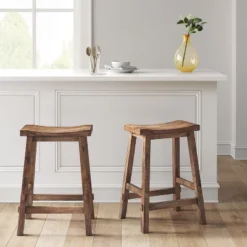 Halifax Farmhouse Wood Counter Height Barstool - Threshold™
