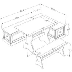 Colby Backless Nook Dining Sets Brown - Linon -Restaurant Furniture Store GUEST bd72788d c858 4116 8e12 e093b7cc2237