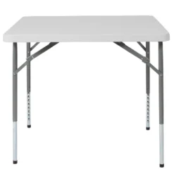 Emma And Oliver 2.79-Foot Square Height Adjustable Granite White Plastic Folding Table -Restaurant Furniture Store GUEST be00ecb6 1cfe 4557 af2a 627f5d4fb22b