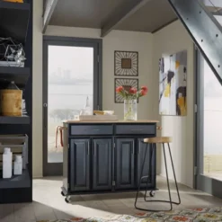 Dolly Madison Kitchen Island Cart Wood/Black/Natural - Home Styles -Restaurant Furniture Store GUEST befd2da6 9ab5 439c 9168 29ced2c3c841