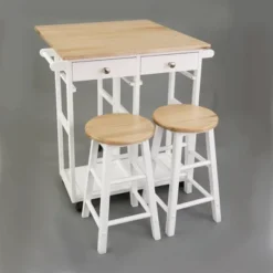 Square Hardwood Drop Leaf Table Top Breakfast Cart Natural/White - Flora Home 35 Square Hardwood Drop Leaf Table Top Breakfast Cart Natural/White - Flora Home -Restaurant Furniture Store GUEST bf9e6706 8830 40e1 823e 836e24a61478