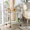 HOMES: Inside + Out Elleria Rectangular Metal Serving Cart Metal/Champagne