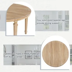 5 PCS Round Dining Table Set With Solid Wood Legs And 4 Striped Fabric Upholstered Chairs-ModernLuxe -Restaurant Furniture Store GUEST bff891b4 2138 4c12 8a3a 49a189019a82