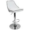 Aaron Presley Faux Leather Adjustable Swivel Bar Stool In White (Set Of 2) - Best Master Furniture