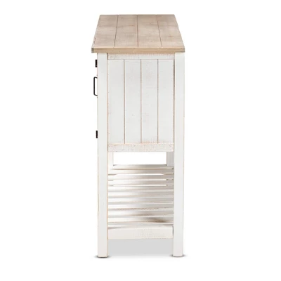 Deacon And Wood 2 Door Dining Room Buffet White/Brown - Baxton Studio 5 Deacon And Wood 2 Door Dining Room Buffet White/Brown - Baxton Studio - Image 3