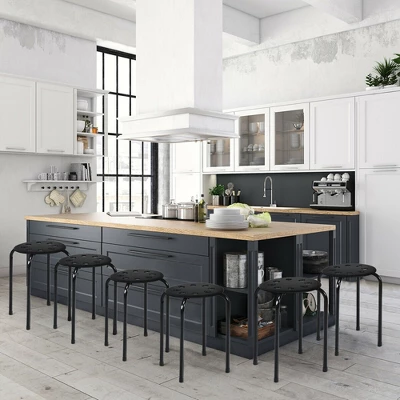 Costway Set Of 6 Portable Plastic Stack Stools Backless Classroom Seating 4 Costway Set Of 6 Portable Plastic Stack Stools Backless Classroom Seating - Image 2