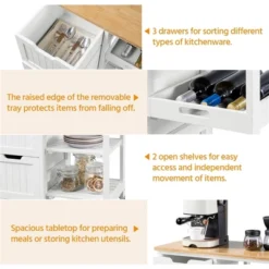 Yaheetech Rolling Kitchen Island Kitchen Cart With Cabinet & Drawer White -Restaurant Furniture Store GUEST c1eb9e6e bfc7 413a b0ae 265eba3d78ed