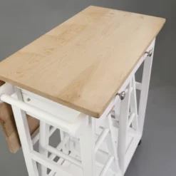 Square Hardwood Drop Leaf Table Top Breakfast Cart Natural/White - Flora Home 30 Square Hardwood Drop Leaf Table Top Breakfast Cart Natural/White - Flora Home -Restaurant Furniture Store GUEST c1fe9317 725f 4e98 8d19 f8d12847e3af