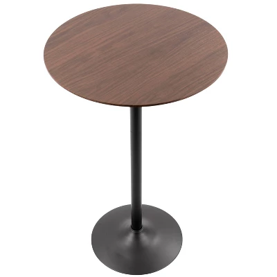 Pebble Mid-Century Modern Bar Height Table Walnut/Black - LumiSource 3 Pebble Mid-Century Modern Bar Height Table Walnut/Black - LumiSource