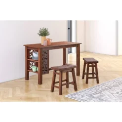 3pc Rectangular Brittany Dining Table Set Wire Brushed Finish Chestnut - Boraam -Restaurant Furniture Store GUEST c25a048f b5d6 43ed b4cf d5796ca8e2cb