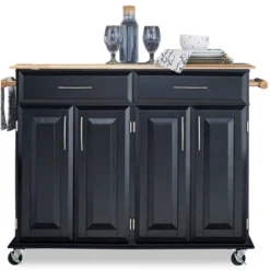 Dolly Madison Kitchen Island Cart Wood/Black/Natural - Home Styles -Restaurant Furniture Store GUEST c281e459 f810 46fc a52e 8ce8b228a7ec