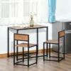 HOMCOM Industrial 3-Piece Dining Table And 2 Chair Set For Small Space In The Dining Room Or Kitchen -Restaurant Furniture Store GUEST c38a9c35 4ecd 48ea ab41 50ebec530f8a