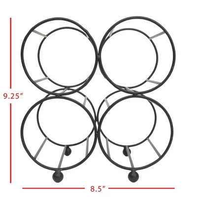 Black Metal Wine Bottle Holder - Foreside Home & Garden 6 Black Metal Wine Bottle Holder - Foreside Home & Garden - Image 4