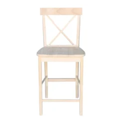 X Back Counter Height Barstool Unfinished - International Concepts