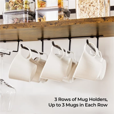 Yaheetech 65" Wine Bakers Rack Freestanding Wine Rack With Glass Holder And Wine Storage, Rustic Brown 7 Yaheetech 65" Wine Bakers Rack Freestanding Wine Rack With Glass Holder And Wine Storage, Rustic Brown - Image 5