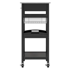 Julia Granite Top Kitchen Cart Wood/Black - Winsome -Restaurant Furniture Store GUEST c6049944 853c 40f1 83ea 92ca2ed1b396