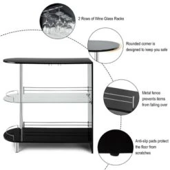 Costway Wine Rack Unit W/Tempered Glass Shelf & Glass Holders Glossy Black 17 Costway Wine Rack Unit W/Tempered Glass Shelf & Glass Holders Glossy Black -Restaurant Furniture Store GUEST c6d5d68c ba5a 44aa 8321 f93e6564950e