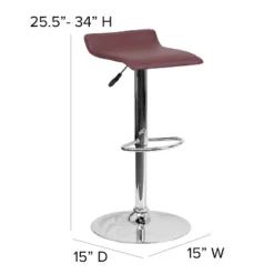 Emma And Oliver Solid Wave Seat Vinyl Adjustable Height Barstool With Chrome Base -Restaurant Furniture Store GUEST c78b0727 3e0b 4054 9d19 c918ae3fd0bc