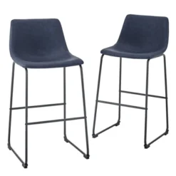 Set Of 2 Laslo Modern Upholstered Faux Leather Barstools - Saracina Home -Restaurant Furniture Store GUEST c8a50b3f e53f 45a3 9849 a53a3762f432