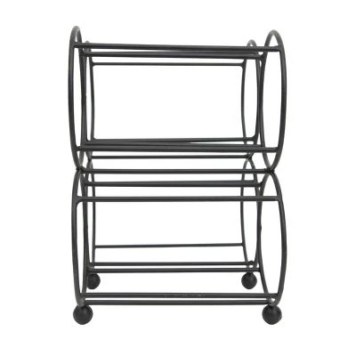 Black Metal Wine Bottle Holder - Foreside Home & Garden 4 Black Metal Wine Bottle Holder - Foreside Home & Garden - Image 2