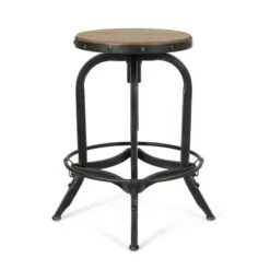 2pc Farmdale Industrial Firwood Adjustable Height Swivel Counter Height Barstools Antique Natural/Pewter - Christopher Knight Home -Restaurant Furniture Store GUEST cc6898ca 0bf1 498a 9b18 74f4d0ebc51f