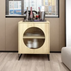 Aubrey 33.07'' H X 26.85'' W X 15.79'' D Glass Door Storage Cabinet And Adjustable Shelf Sideboards And Buffets-The Pop Home -Restaurant Furniture Store GUEST ccc779bc 3089 4714 9519 87e498223ce0
