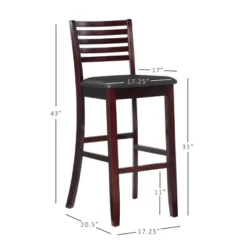 30" Torino Ladder Back Barstool Upholstered Seat - Espresso Wood - Linon -Restaurant Furniture Store GUEST cdd589ec a898 44c7 b42a 7d48604c31b1