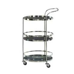 Contemporary Stainless Steel And Smoke Glass Bar Cart Silver - Olivia & May 12 Contemporary Stainless Steel And Smoke Glass Bar Cart Silver - Olivia & May -Restaurant Furniture Store GUEST ce0c786e 85f7 47e7 8b36 23915775fe14